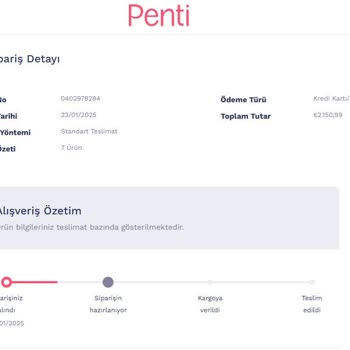 Penti'den Sipariş Verdim, Ürünlerim Nerede?