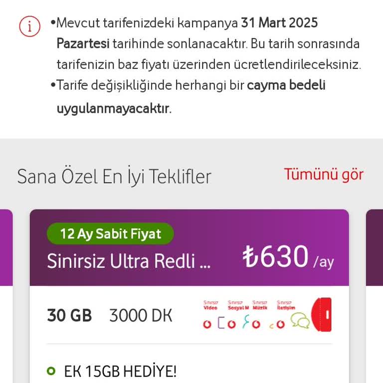 Vodafone Tarifemde Şok Edici Fiyat Artışı