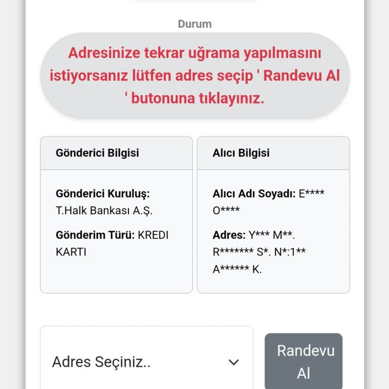 Kredi Kartı Teslimatında İletişim Sorunu