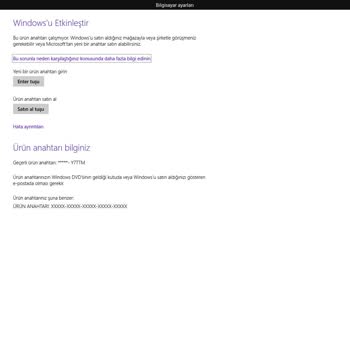 Ürün Anahtarı Kullanılamıyor Ve Destek Yok