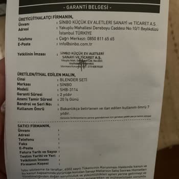 3 Haftalık Blender Setinde Tehlikeli Duman Ve Koku Sorunu