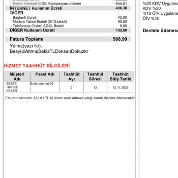 Vodafone'dan Söz Verilen Fiyatın Üzerinde Fatura Şoku