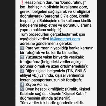 Hesabım Haksız Yere Donduruldu