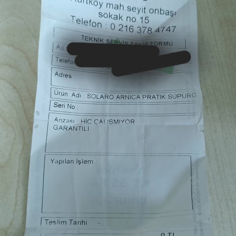 Kayıp Elektrik Süpürgesi Ve Yetersiz Müşteri Hizmeti