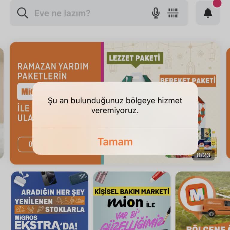Mecidiyeköy'de Migros Sanal Market Hizmet Eksikliği