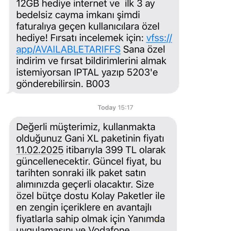 Vodafone'dan Ani Ve Yüksek Zam Şoku!