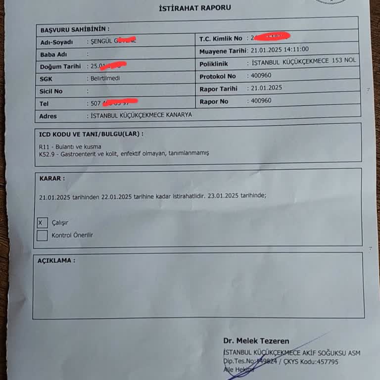 İstirahat Raporunun Sistemde Görünmemesi Mağduriyeti