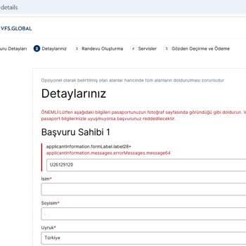 VFS Global Randevu Sistemi Sorunu