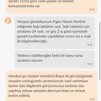 Teslim Edilmeden Teslim Edildi Gözüken Sipariş