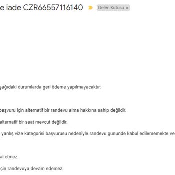 Vize Başvuru Ücreti İadesi Sorunu