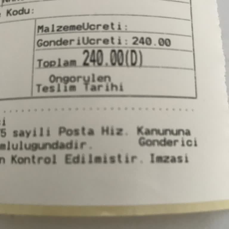 PTT Kargo Ücretlendirmesi Hakkında Şikayet
