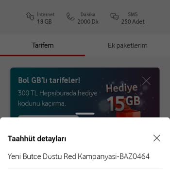 Vodafone'dan Taahhütlü Tarifemde Beklenmedik Fiyat Artışı