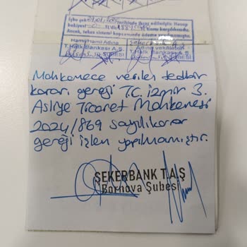 Şekerbank Bornova Şubesinde Karşılıksız Çek Sorunu