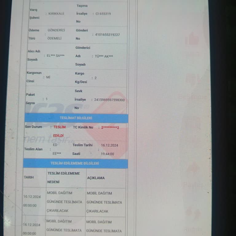 Kayıp Ürün Ve İlgisiz Kargo Şubesi