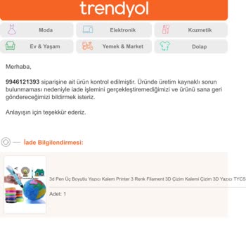 Trendyol'dan Aldığım 3D Kalem Yazıcı Hayal Kırıklığı Yarattı