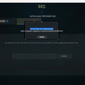 Kullanılmış Kod Ve Yanıt Alamama Sorunu