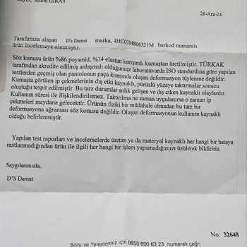 Kumaş Kalitesi Ve Müşteri Hizmeti Hayal Kırıklığı