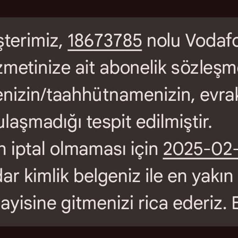 Vodafone Ev İnterneti Evrak Sorunu Ve Çözüm Beklentisi