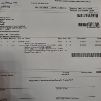 Cihaz Koruma Paketi İle Alınan Süpürge İçin Değişim Talebi