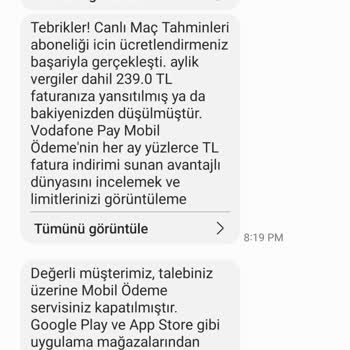Vodafone'da İzinsiz Abonelik Ve Mobil Ödeme Sorunu