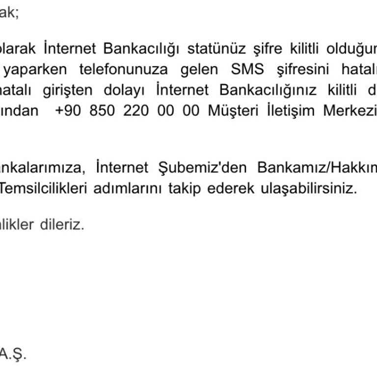 Ziraat Bankası Şifre Kilidi Ve Müşteri Hizmetlerine Erişim Sorunu