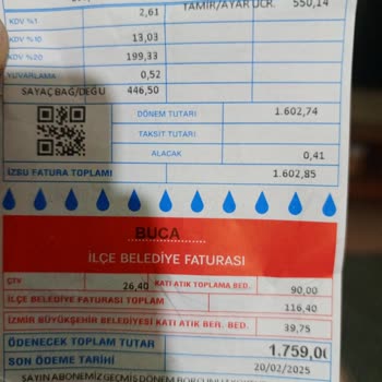 Su Faturasında Haksız Yüksek Tutar Ve Hizmet Bedeli