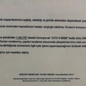 Skechers Ayakkabı Dikiş Problemi Ve Müşteri Memnuniyetsizliği