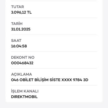 Obilet'te Bilet Alımında Yaşanan Sistem Hatası