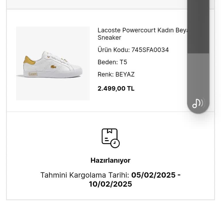 Lacoste Ayakkabıda Teslimat Sorunu