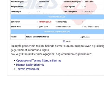 Yanlış Kişiye Teslim Edilen Kargo Sorunu