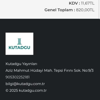 Kutadgu Yayınları Paramı Alıp Siparişleri Göndermedi