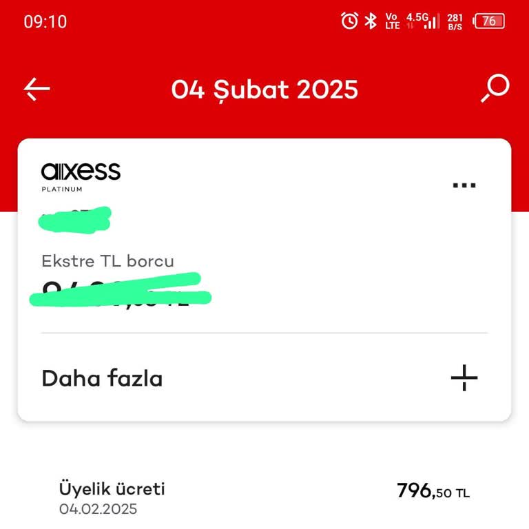 Aidatsız Karttan Kesilen Aidat Ücreti