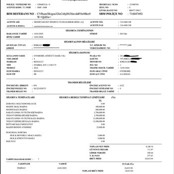 Yanlış Poliçe Kesimi Ve Destek Eksikliği