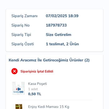 İptal Edilen Siparişle Mağduriyet