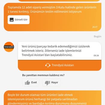 Kırık Ürün Ve Yetersiz Paketleme Şikayeti