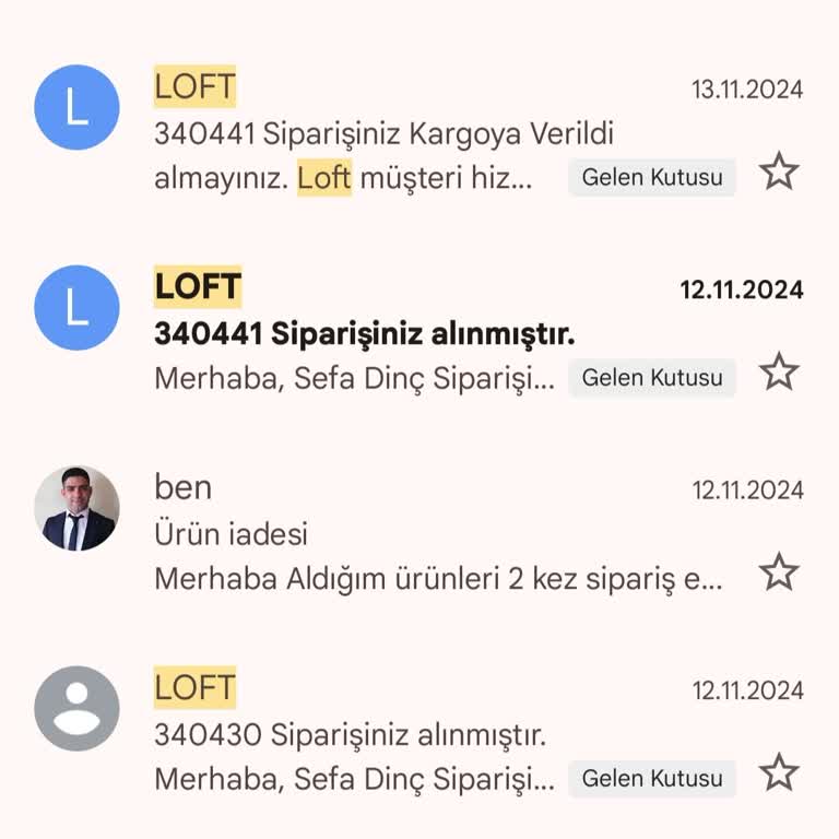 Loft'tan Çifte Sipariş Sorunu Ve İade Süreci Çilesi