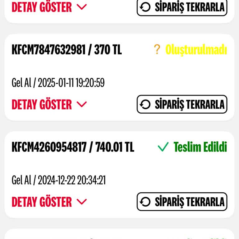 KFC Sipariş İadesinde Yaşanan Sorunlar