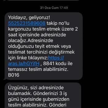 Teslim Edilmeyen Kargo Ve Yanıltıcı Mesaj Sorunu