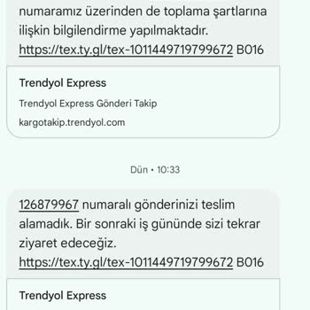 Trendyol Ekspres Kargo Alım Sorunu
