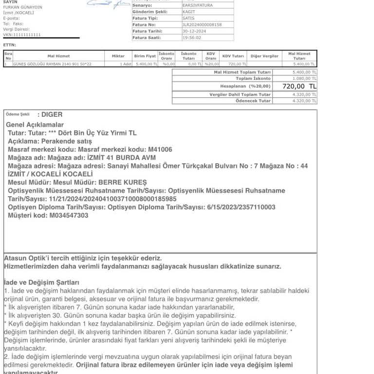 Kusurlu Ürün Ve Yetersiz Müşteri Hizmeti: Atasun Optik Deneyimi