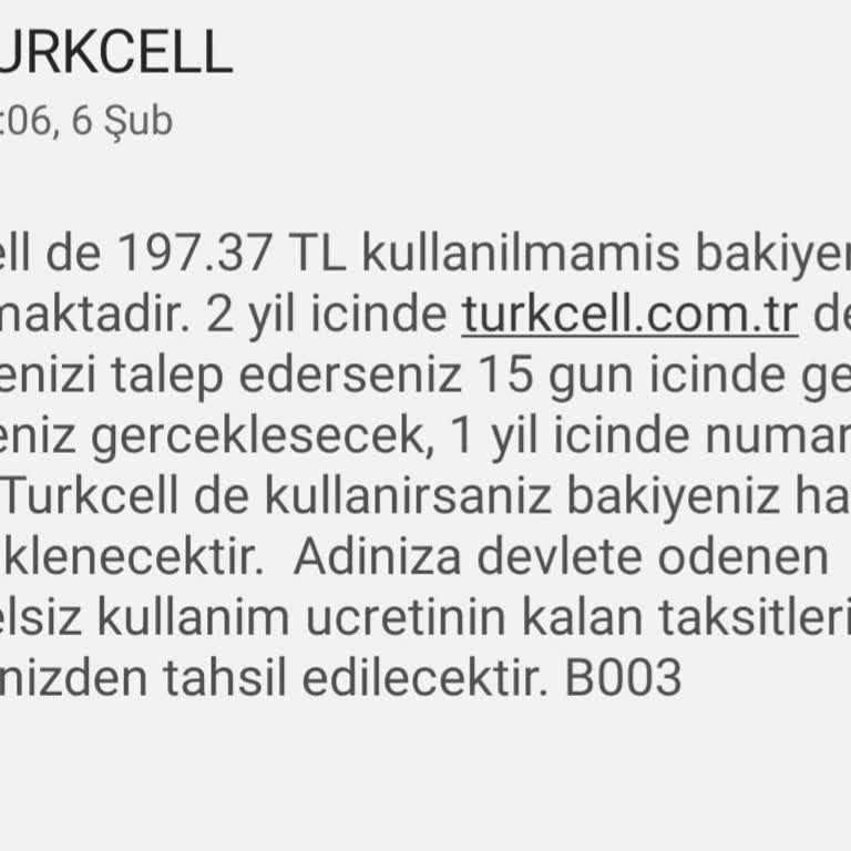 Turkcell'den İade Edilmeyen Bakiye Sorunu