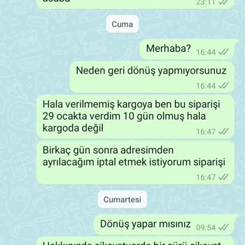 Sipariş Gecikmesi Ve İlgisizlik