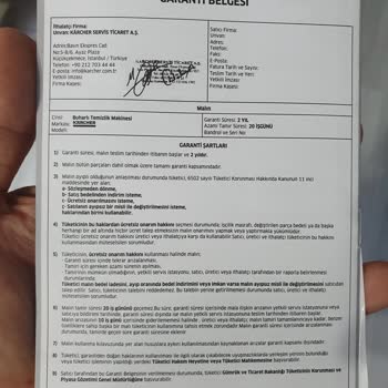 Garanti Sürecinde Buharlı Temizleyici Sorunu