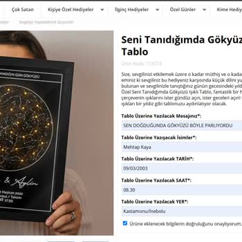 Kişiselleştirilebilir Ürün Hatası: İsim Yanlış Yazılmış