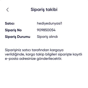 Hediyedunyasi1 Siparişimi Kargoya Vermiyor
