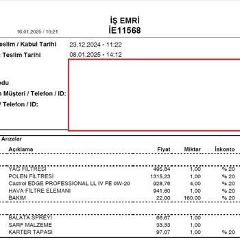 Skoda Servisinde Yanlış Tarihlerle İlgili Belgelerin Düzeltilmesi Talebi