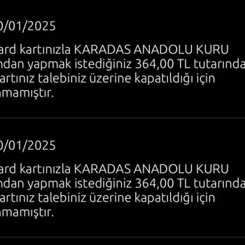 Yapı Kredi Bankası Kullanılmayan Kart Üzerinden İşlem Denemeleri