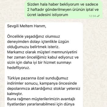 Siparişim Gönderilmedi Ve İade Yapılmadı!