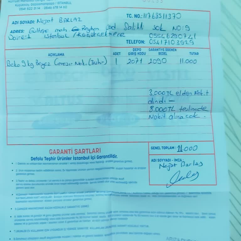 Teşhir Ürünü Çamaşır Makinesi Mağduriyeti