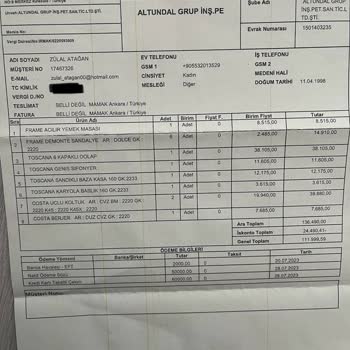 Doğtaş Mobilya'da Kalite Hayal Kırıklığı: Servis Sorunları Ve Ürün Kusurları